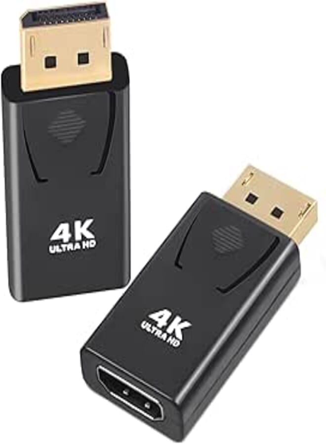 4K DisplayPort to HDMI Adapter 2 Pack,Guamar DP Male to HDMI Female Converter Gold-Plated Connectors for HP Laptop,Computer,PC,HDTV, Projector, Desktop